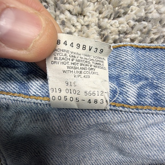 Vintage Levis 505 Jeans Mens 34x30 (Fits 32x28.5) Blue Regular Fit Denim Y2K - Picture 8 of 16